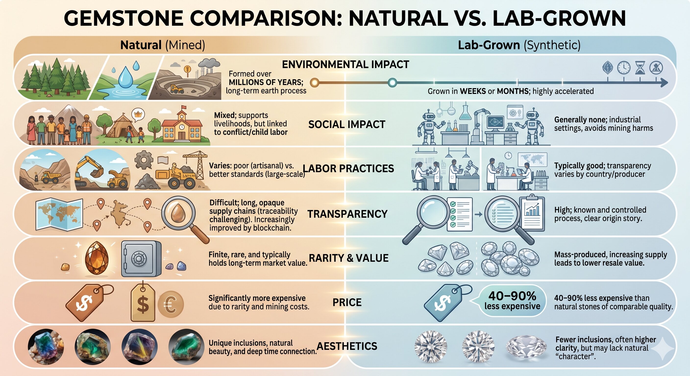 Natural (Mined) Gemstones V Lab-Grown (Synthetic) Gemstones